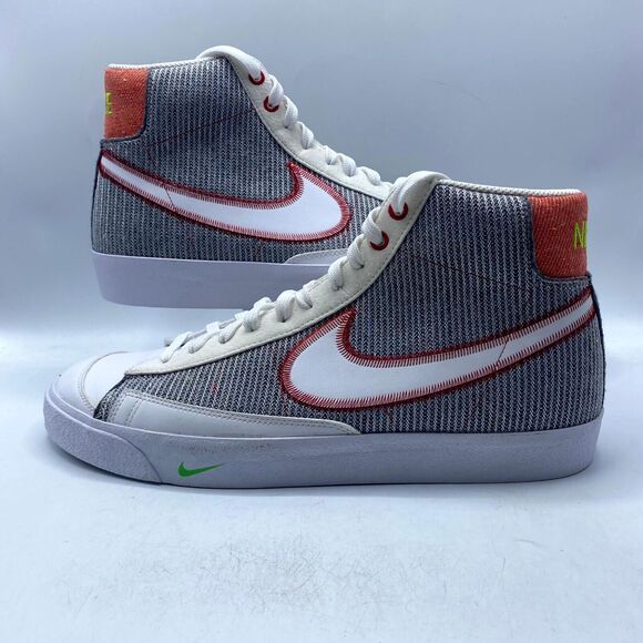 Nike Blazer Mid '77 Sneaker Gray White Red CW5838-022 Mens Size 14 New - Picture 2 of 12
